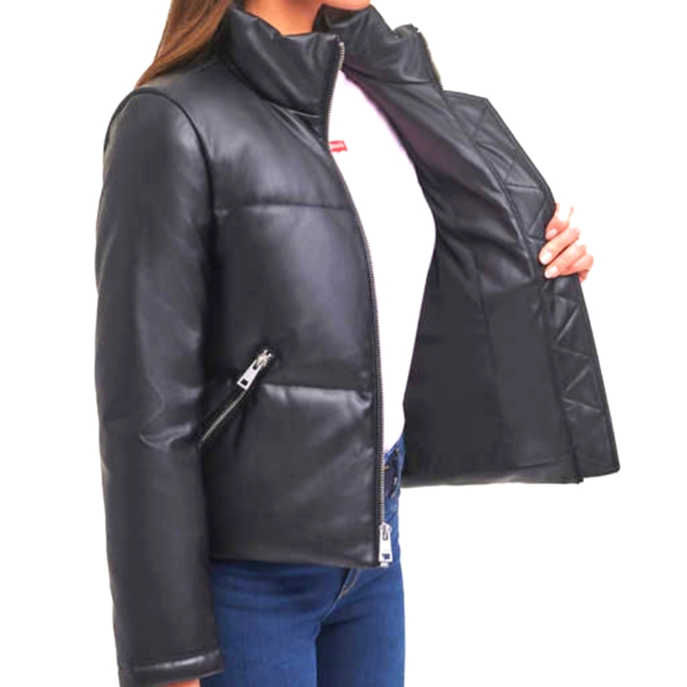 Levi’s Quilted Faux Leather Puffer Coat/Jacket Women